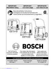 Bosch CET3-10 Operating/Safety Instructions Manual