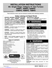 International comfort products C9MPD Installation Instructions Manual