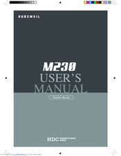 Kurzweil m230 User Manual