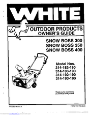 White snow boss 400 Owner's Manual