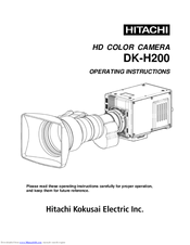 Hitachi DK-H200 Operating Instructions Manual