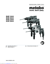 Metabo BHE 2444 Operating Instructions Manual