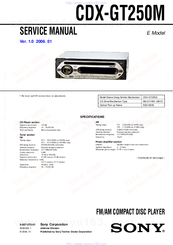 Sony CDX-GT250M Service Manual