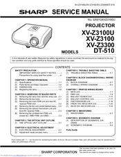 Sharp XV-Z3100 - DLP Projector - HD 720p Service Manual