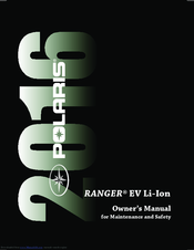 Polaris 2016 RANGER EV Li-Ion Owner's Manual