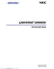 Nec univerge um8000 User Manual
