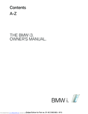 BMW i3 Owner's Manual