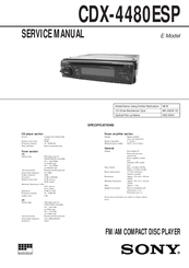 Sony CDX-4480ESP - Am/fm Compact Disc Changer Service Manual