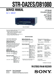 Sony STR-DB1080 - Fm Stereo/fm-am Receiver Service Manual