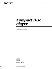Sony CDP-CX681 - 200 Disc Cd Changer Operating Instructions Manual