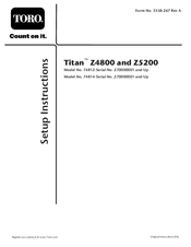 Toro Titan Z4800 74812 Setup Instructions