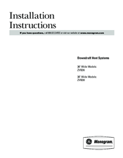 Monogram ZVB36 Installation Instructions Manual