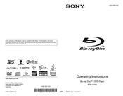 Sony Blu-ray Disc BDP-S485 Operating Instructions Manual