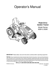 MTD 808K Series Operator's Manual