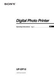 Sony UP-DP10 Operating Instructions Manual