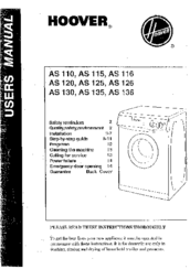 Hoover AS115 User Manual