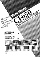 Casio Tone Bank CT-650 Opration Ma