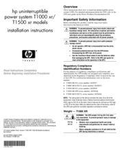 HP T1500 XR Installation Instructions