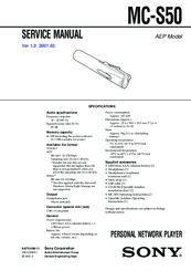 Sony VAIO Music Clip MC-S50 Service Manual