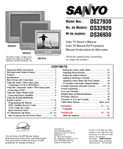 Sanyo DS36930 Owner's Manual