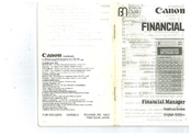 Canon Financial Manager Instructions Manual