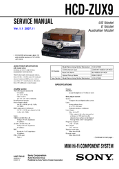 Sony HCD-ZUX9 Service Manual