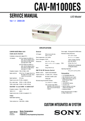 Sony CAV-M1000ES Service Manual