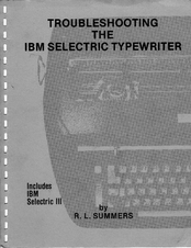 Ibm Selectric III Troubleshooting Manual