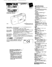 Pentax 140V - Espio 35mm Date Camera Operating Manual