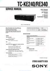 Sony TC-RE340 Srevice Manual