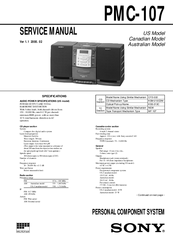 Sony PMC-107 Service Manual