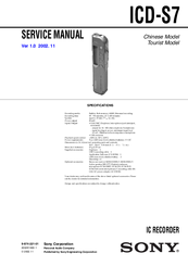Sony ICD-S7 Service Manual
