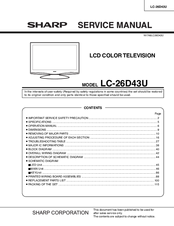 Sharp AQUOS LC-26D43U Service Manual