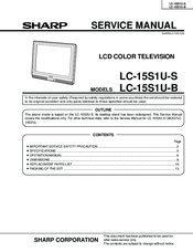 Sharp LC-15S1UB Service Manual