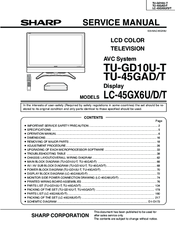 Sharp LC-45GX6U Service Manual