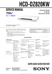 Sony HCD-DZ820KW Service Manual