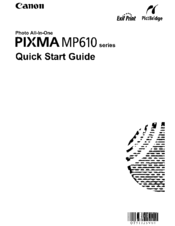Canon PIXMA MP610 Series Quick Start Manual