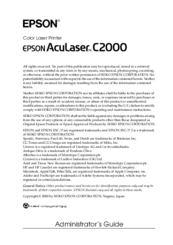 Epson AcuLaser C2000 Administrator's Manual