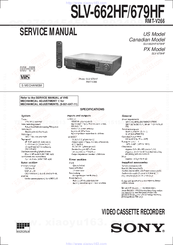 Sony SLV-662HF Operating Instructions (SLV-662HF / 679HF / 679HF PX VCR) Service Manual