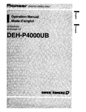 Pioneer Premier DEH-P4000UB Operation Manual