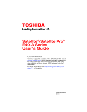 Toshiba /Satellite Pro E40-A User Manual