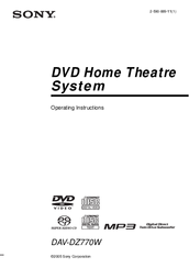 Sony DAV-DZ770W Operating Instructions Manual
