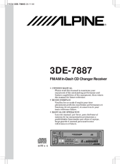 Alpine 3DE-7887 Owner's Manual