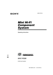 Sony MHC-RG88 Operating Instructions Manual