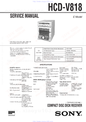 Sony HCD-V818 Service Manual