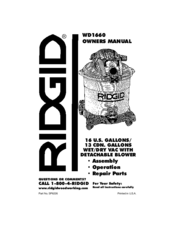 Ridgid WD1660 Owner's Manual