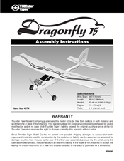 THUNDER TIGER Dragonfly 15 Assembly Instructions Manual