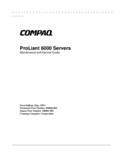 Compaq 6000 - ProLiant - 128 MB RAM Maintenance And Service Manual