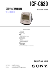 Sony Dream Machine ICF-C630 Service Manual