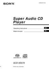 Sony SCD-XE670 - Single Disc Sacd/cd Player Operating Instructions Manual